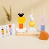 Montessori 3D Wooden Creative Character Bead Blocks Toys Set Shape Matching Puzzle Game Early Educational Toys Gift For Children 1