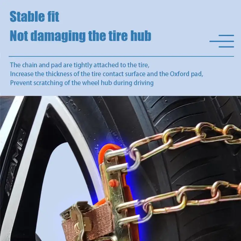 Anti-Skid Iron Car Tire Snow Chains Emergency Metal Snow Mud Sand Tyre Chains Suitable For Tire Width 165-265mm