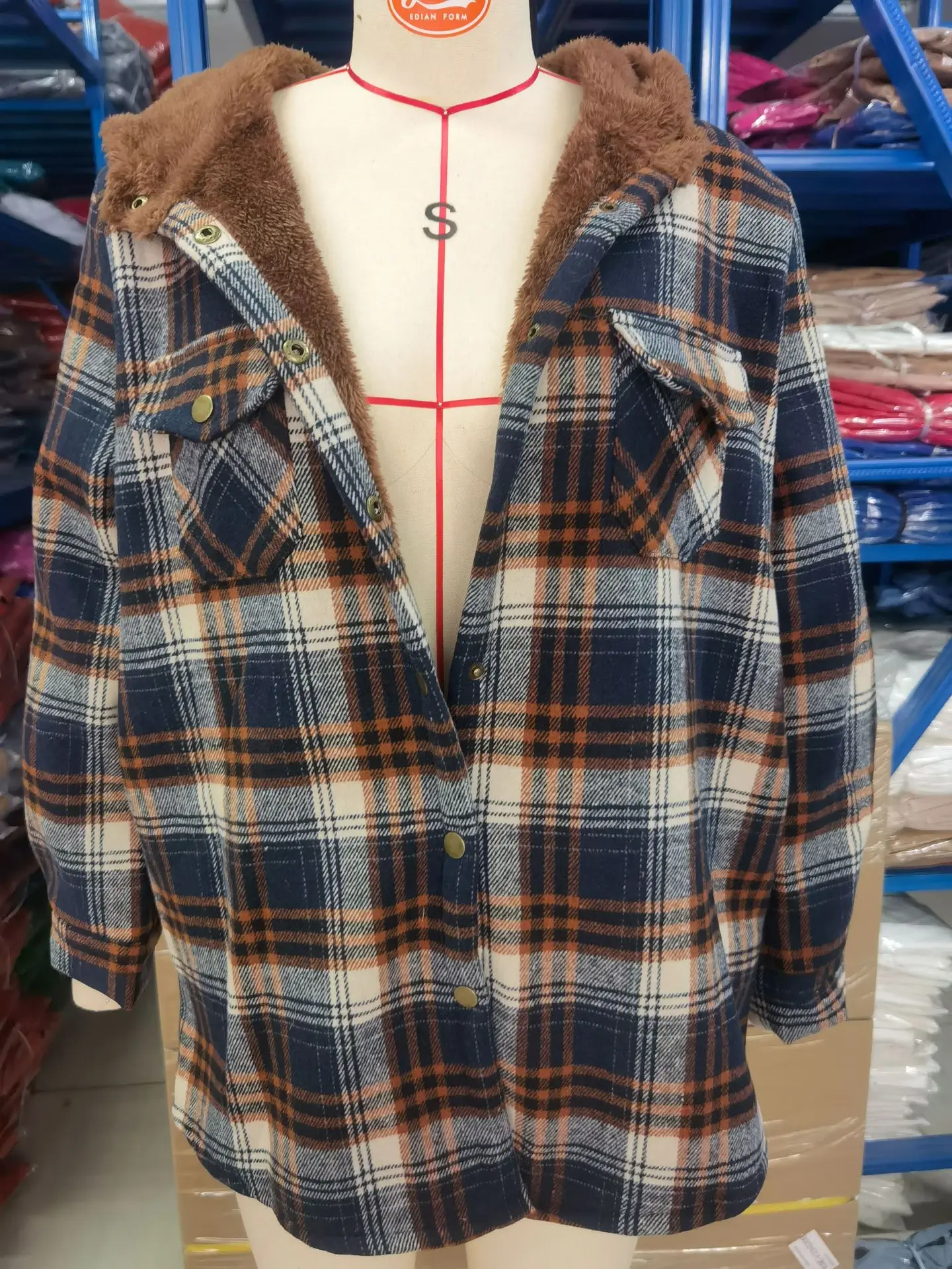 Supplier photo of The Plaid Sherpa-Lined Shacket