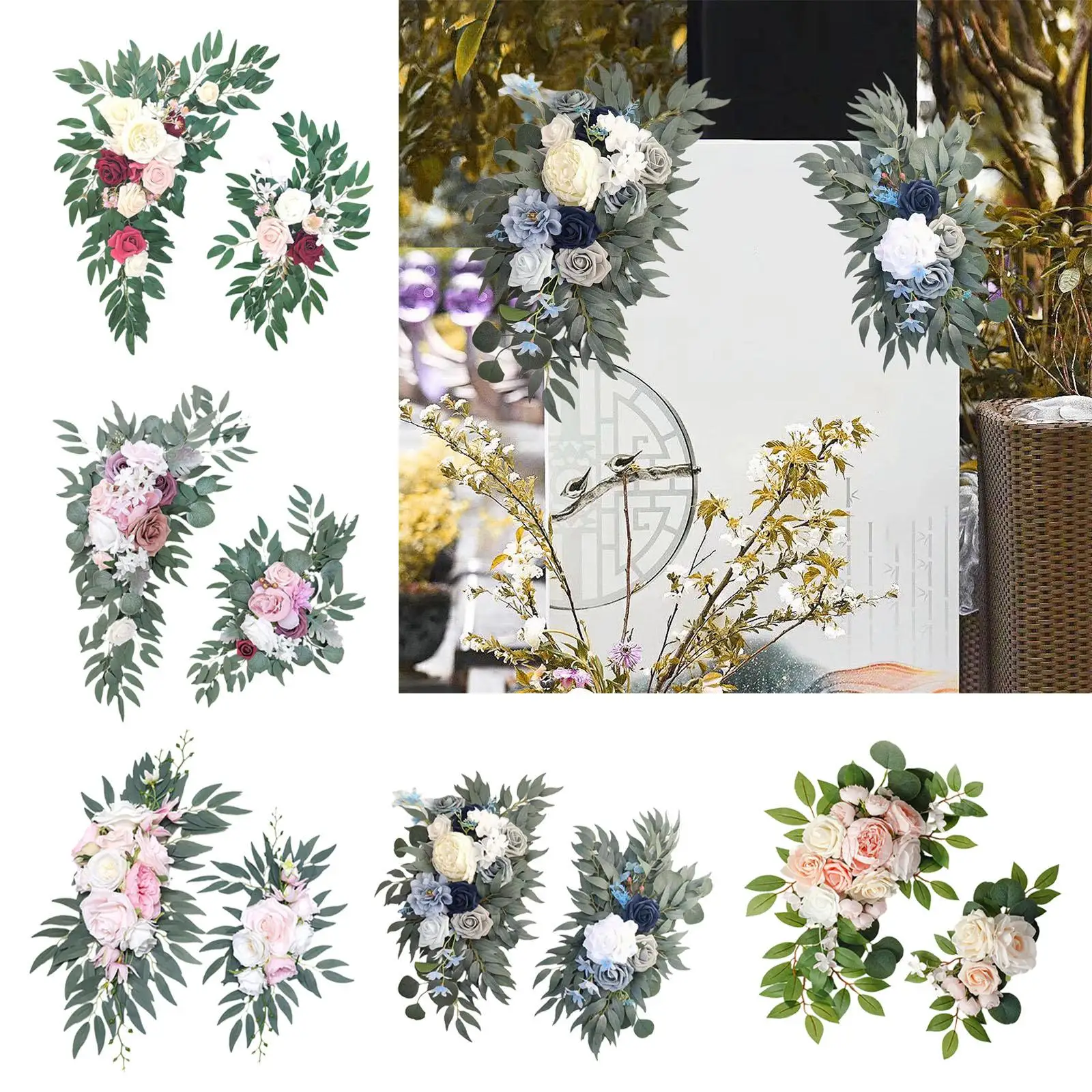 Wedding Arch Flowers Kit Wedding Decor Crafting Hanger Door Floral Garland for Backdrop Home Decor Outdoor Centerpiece Tabletop