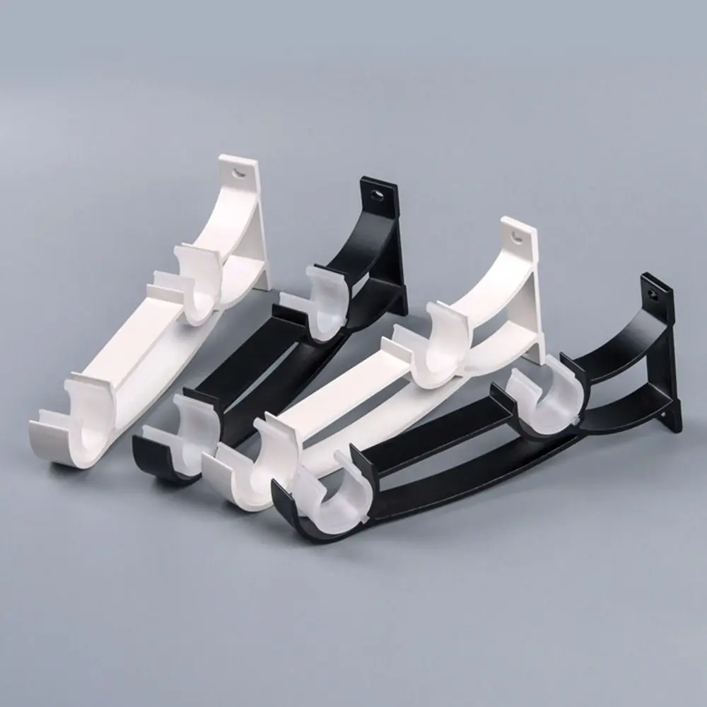 Home Decor Side Top Mounted Hardware Holder Shower Curtain Pole Bracket Window Double Curtain Rod Brackets