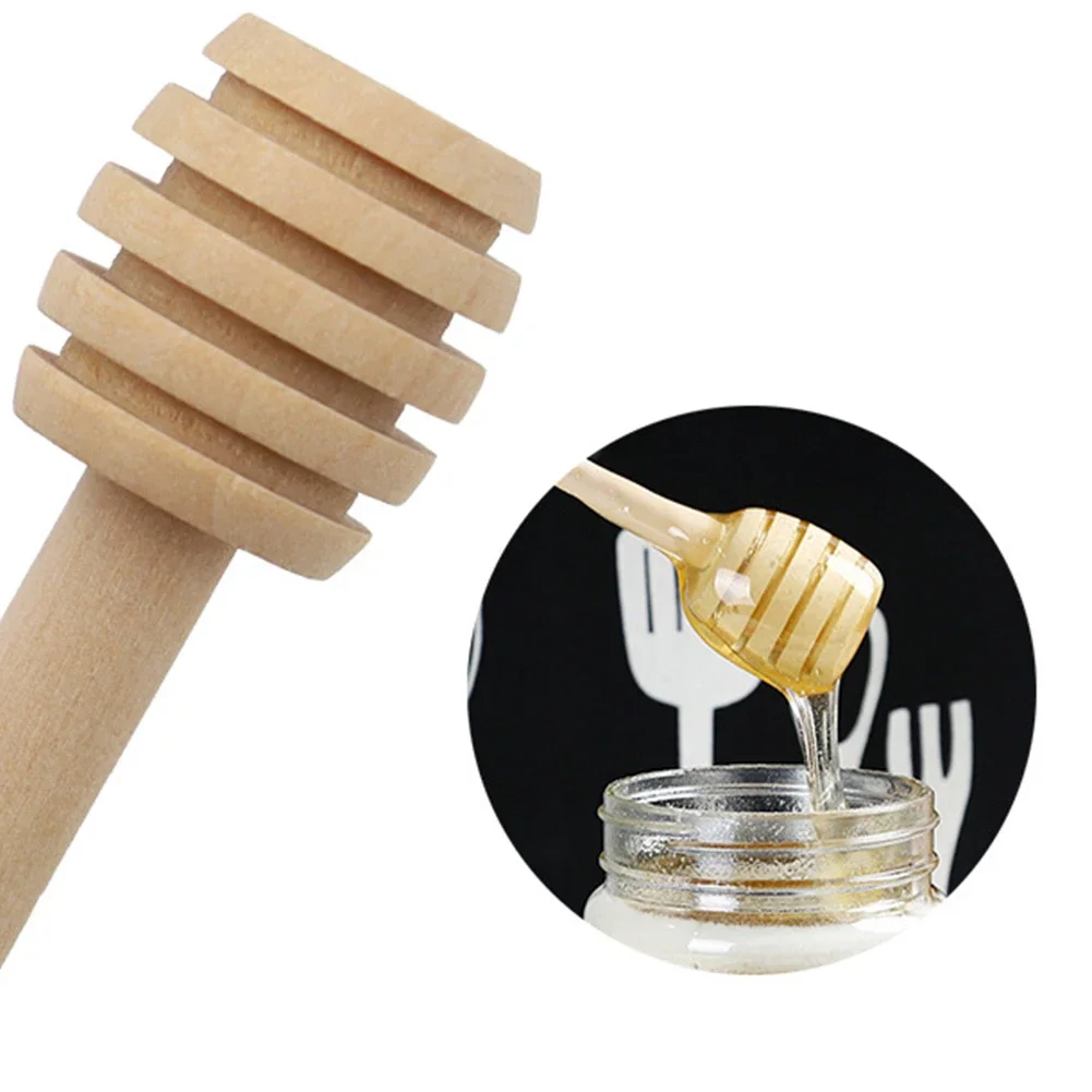 1-30pcs Mini Honey Stir Bar Mixing Handle Jar Spoon Practical Wood Dipper Honey Long Stick Supplies Honey Kitchen Tools