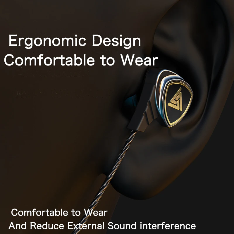 Original QKZ DM7 Earphone Special Edition Gold Plated Shell