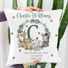 Personalized Safari Animal with Name Pillow Case Nursery Cushion Cover Bedroom Kids Wild Party Decor Pillowcase Baby Shower Gift 1
