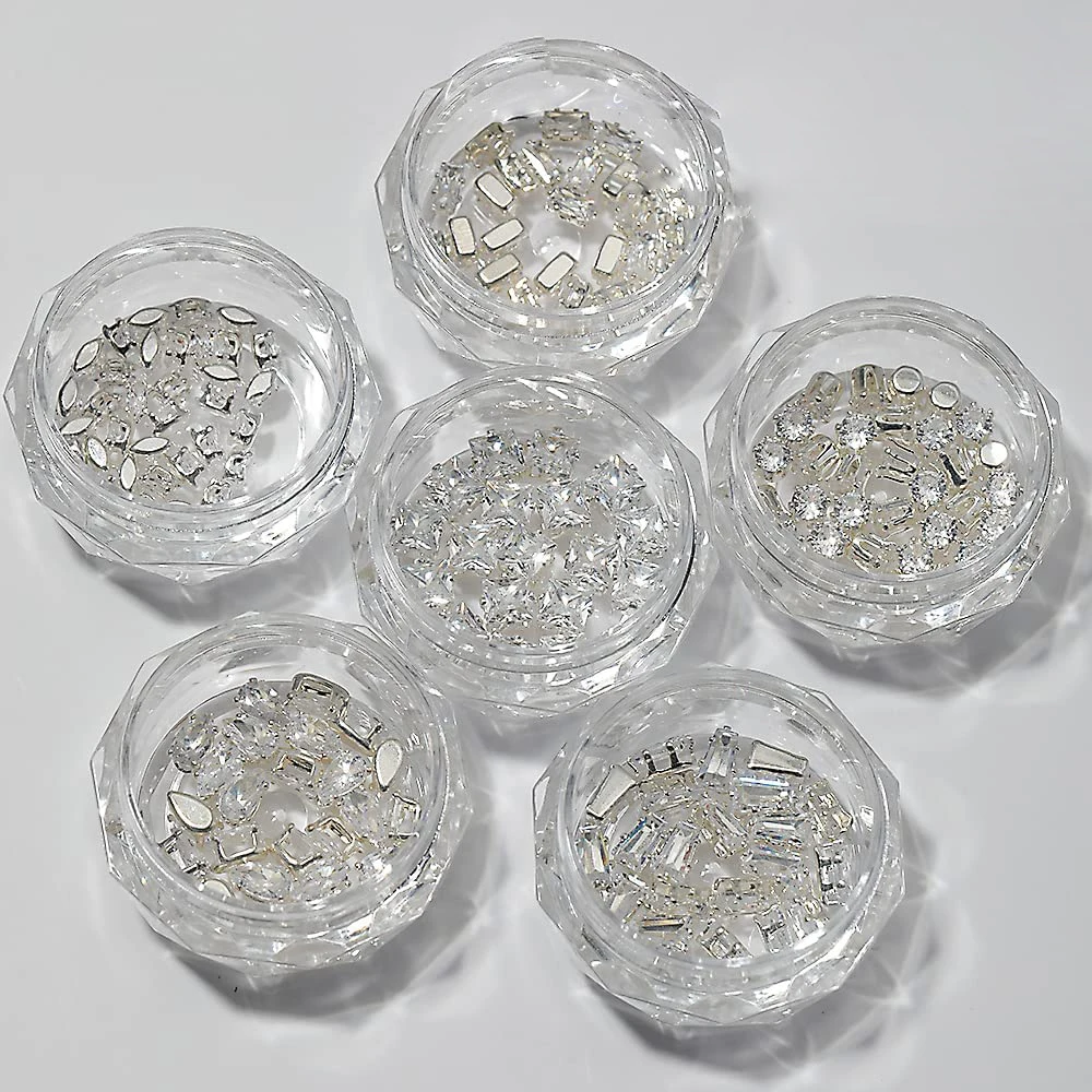400/480Pcs Luxury Rhinestone Nail Art Jewelry Set Glass Nail
