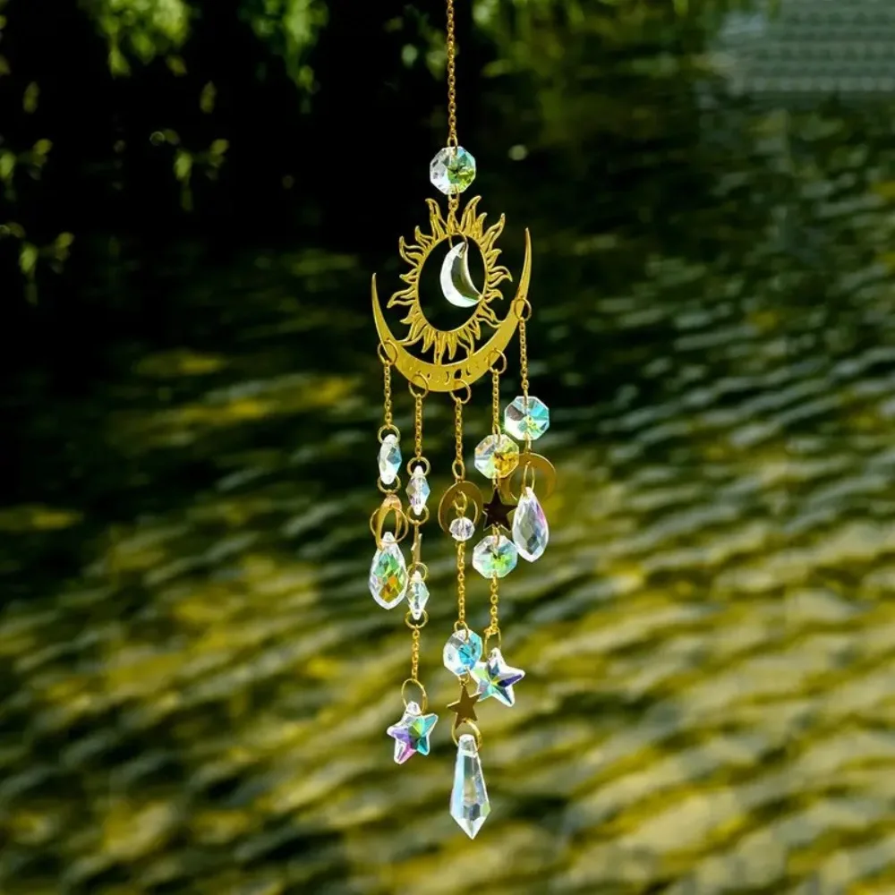 Sun Catcher New Star Moon Sun Catcher Colourful Balcony Pendant Sunlight catcher Hanging Decor Dream Catcher Outdoor Sun Catchers