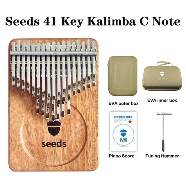 Seeds Chromatic Kalimba 41 Keys C Tone 3 Layer Professional Thumb Piano  Handmade Okoume Wood Calimba Musical Keyboard Instrument - AliExpress