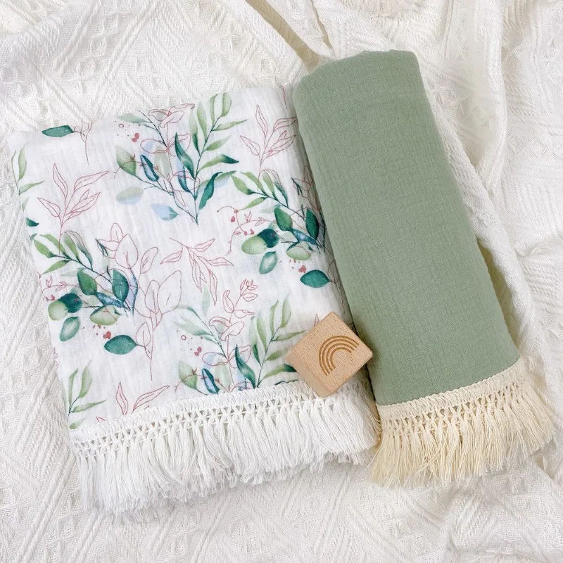 Cotton Floral Print Baby Blanket Swaddle Wrap New Born Receving Blanket