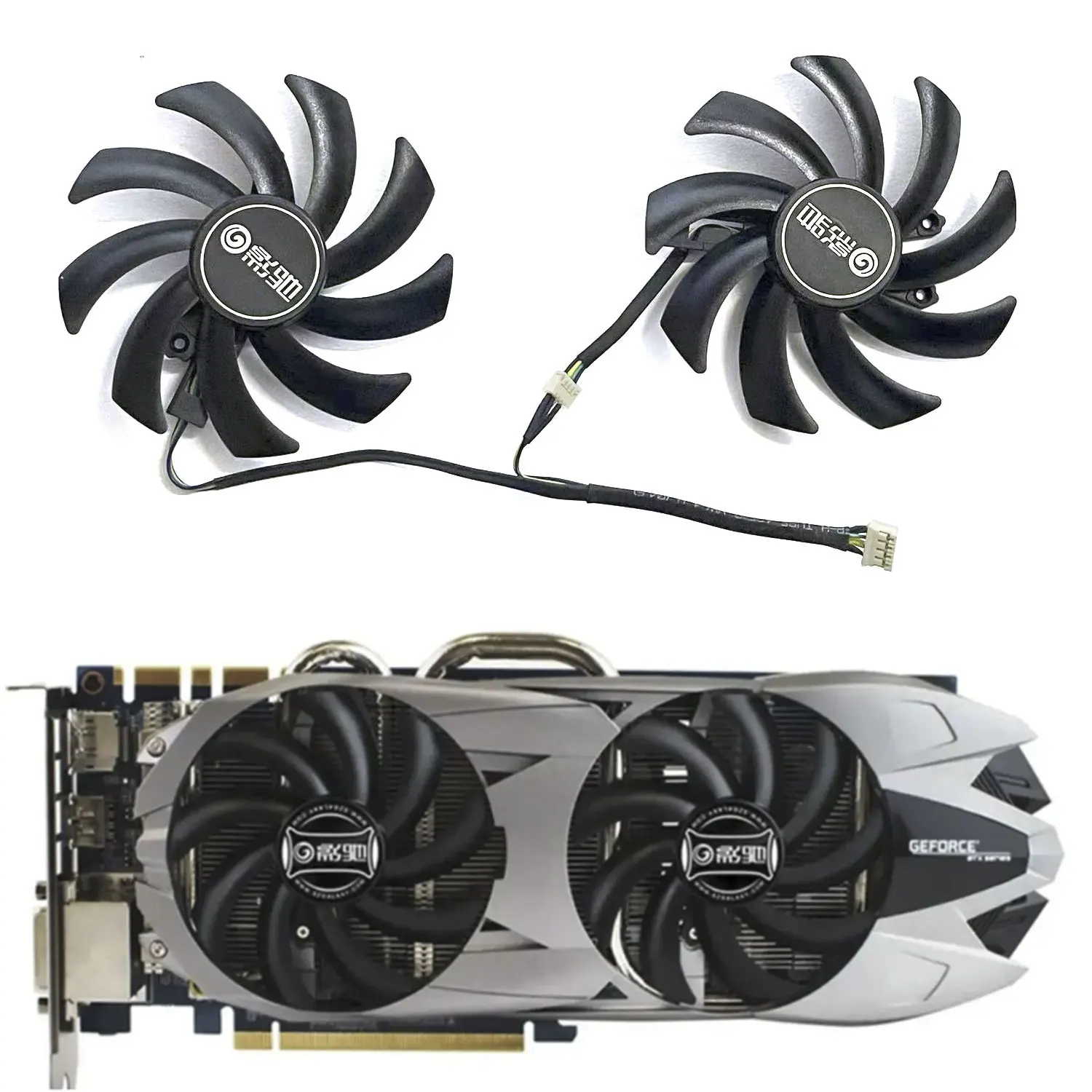 2 вентилятора совершенно новый 85 мм 4PIN FY9010H12LPB DC 12 В 0.45A GTX 760 вентилятор для графического процессора Galax GeForce GTX 760 сменный вентилятор для графической карты