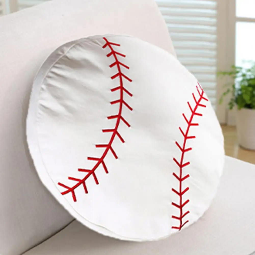 Throw Pillow Soft Cute Soccer Baseball Shape Sofa Back Throw Pillows Rubby Soccer Shape Plush Toy Room Stuffed Pillow Cushion 4