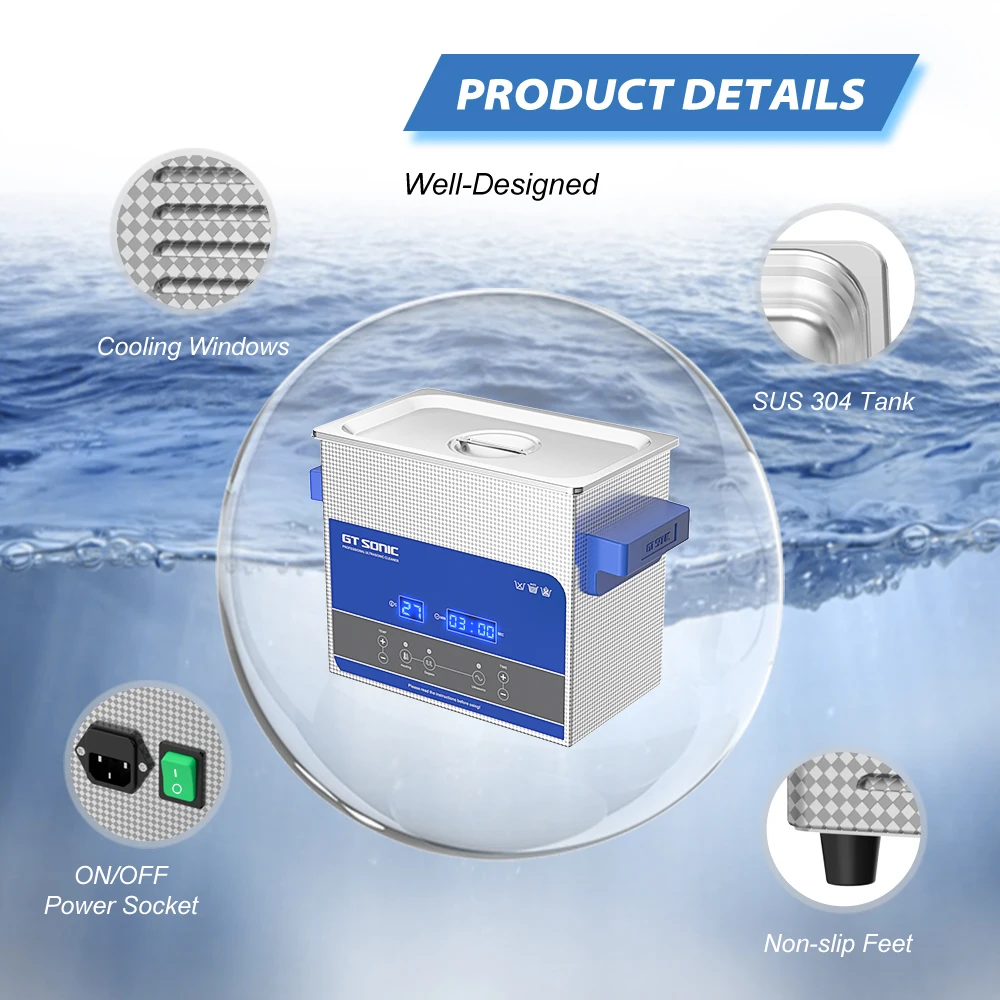 GTSONIC Ultrasonic Cleaner - 2L to 27L Digital Ultrasound Bath with Big Sale Price Description Image.This Product Can Be Found With The Tag Names Digital ultrasonic cleaner 6l, Ultrasonic cleaning machine 3l, Ultrasonic cleaning machine 6l