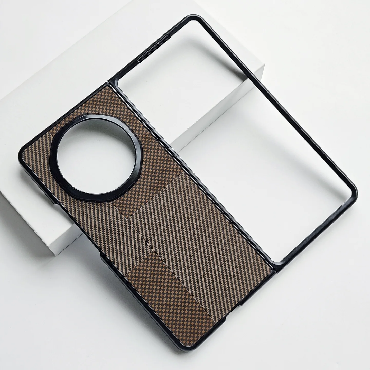 Luxury PU Leather Patchwork Protective Back Cover Bumper