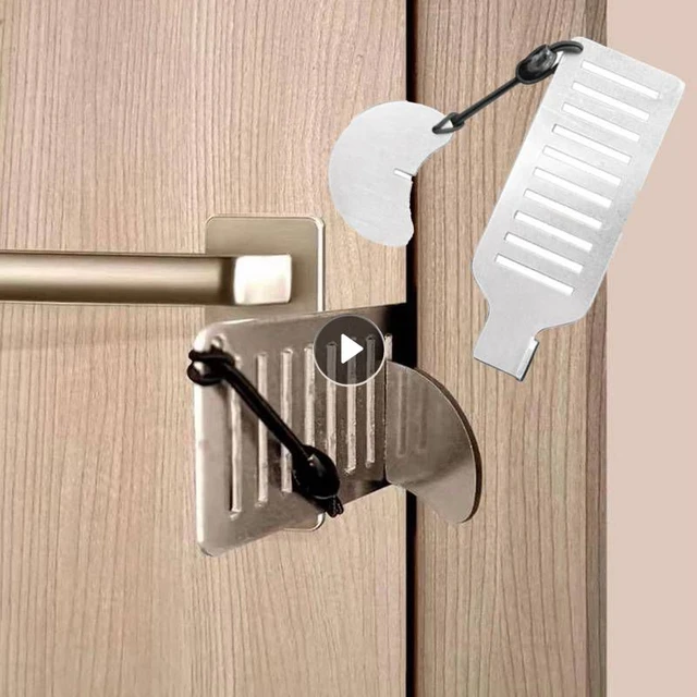 Cerradura de puerta portátil con doble orificio, cerrojo de seguridad de  Metal, antirrobo, para hogar, habitación, Hotel - AliExpress