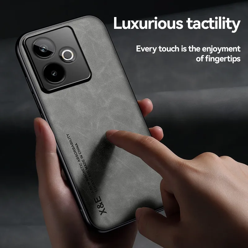 ELVEV Vintage Durable PU Leather Magnetic Phone Case in Skin-feeling Finish