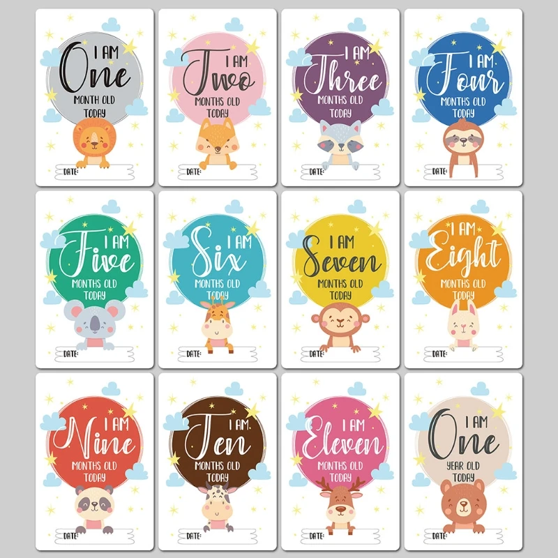 

Baby Moment Cards Unisex Landmark Memory Milestone Photo Cards & Pregnancy & for KEY Age Markers Perfect Baby Shower Gif