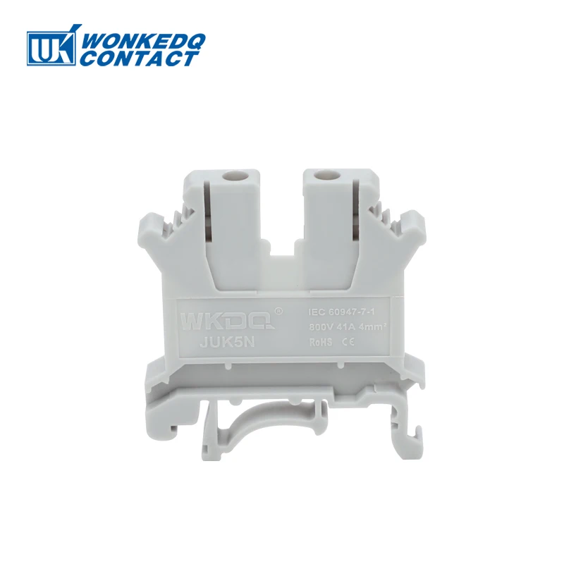 10Pcs UK5N 나사 와이어 커넥터 4mm 케이블 4mm² 피드스루 연결 12AWG 플러그 전기 마운트 DIN 레일 터미널 블록 UK 5N