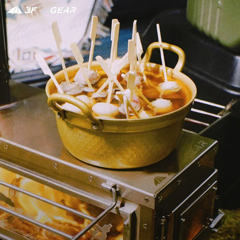 3F UL GEAR 초경량 휴대용 알루미늄 합금 조리기구, 야외 캠핑 피크닉 알루미늄 냄비 + 찜기 생선 밥 음식 요리 세트