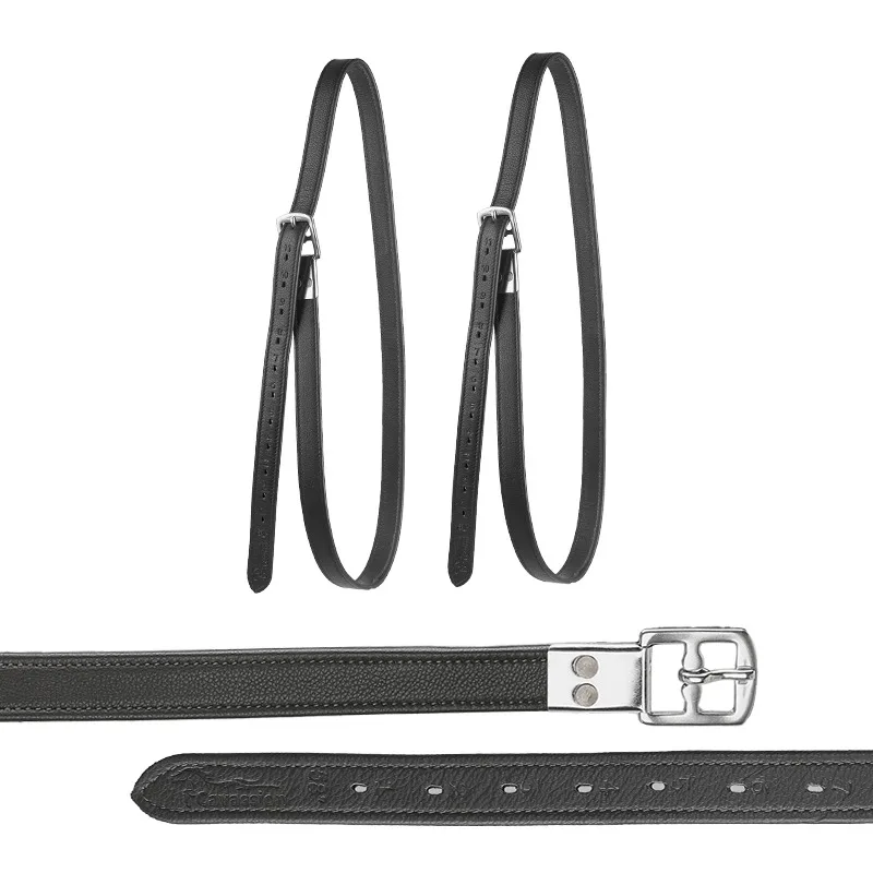 Cavassion good quality stirrup straps black color Cowhide strap ride horse light color equestrian equipments 4