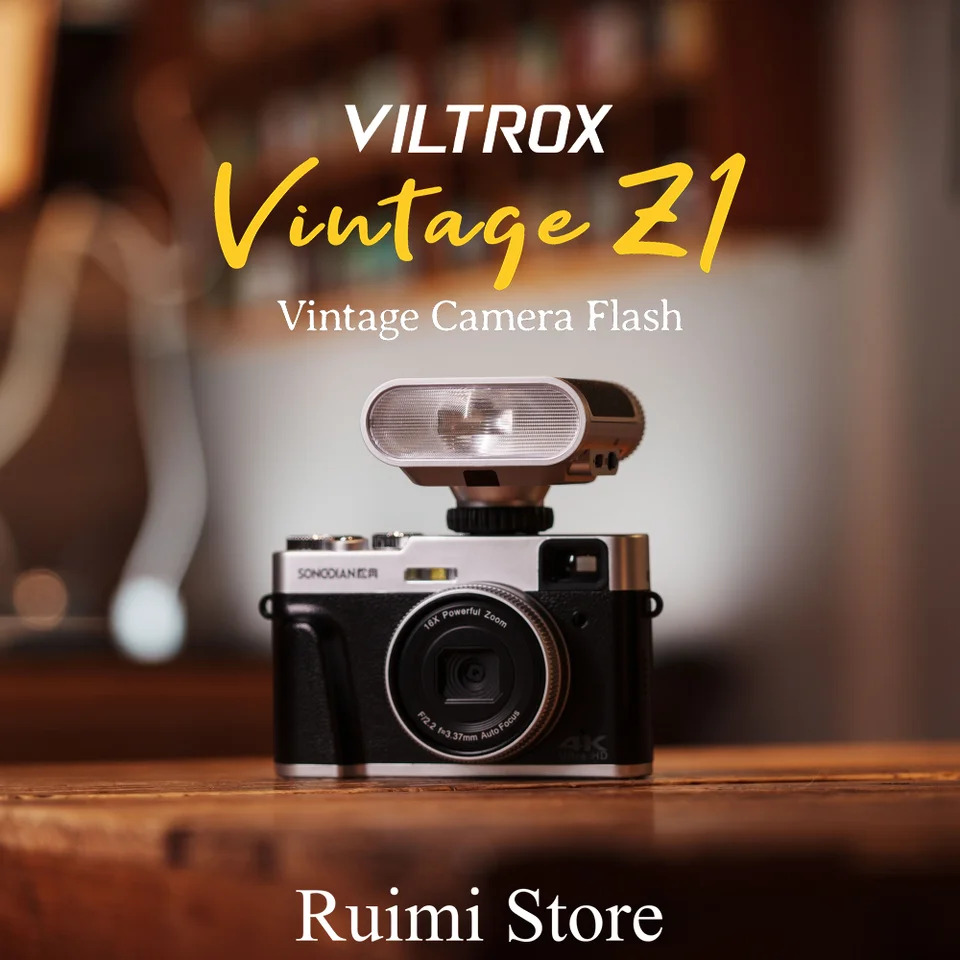 Viltrox 빈티지 Z1 미니 플래시 카메라 레트로 스피드라이트 플래시 GN12 LED 필 라이트 캐논 니콘 후지 DSLR 카메라용 온카메라