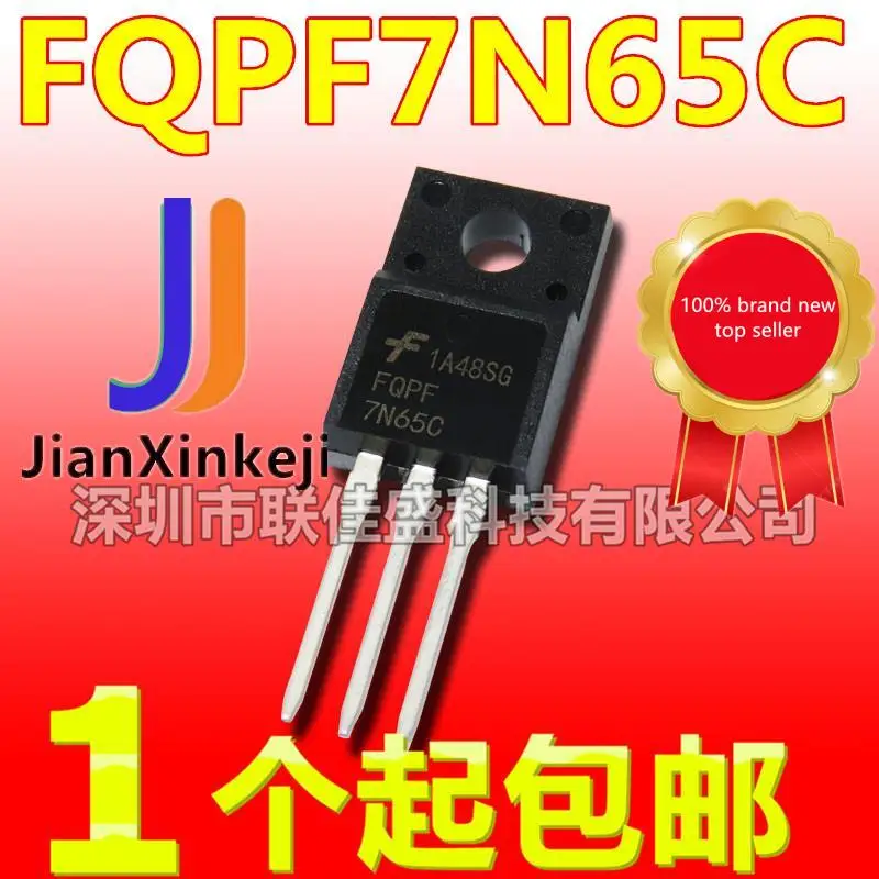 

10 шт., 100% оригинальная новая фотовспышка, FQPF7N65C 7N65C 7A 650V N-channel MOS, фотовспышка, фотовспышка