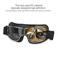 Lunettes Vintage universelles moto lunettes en cuir lunettes Cruiser lunettes pliantes pour moto Motocross lunettes de course 3