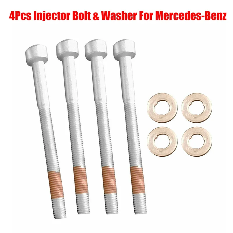 Muslimsilver Car Fuel Injector Supporto Per Ugello Bullone + Kit Di Guarnizioni Per Rondella Per Mercedes-Benz Serie A/B/C/E/G/Sl/Cl/M/Ml Classe