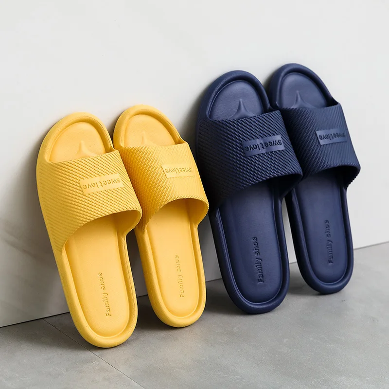 2023 New Slippers Women Summer Flip Flops Indoor House Couples Home Bathroom Non-slip Soft Tide To Wear Slippers Flat Shoes