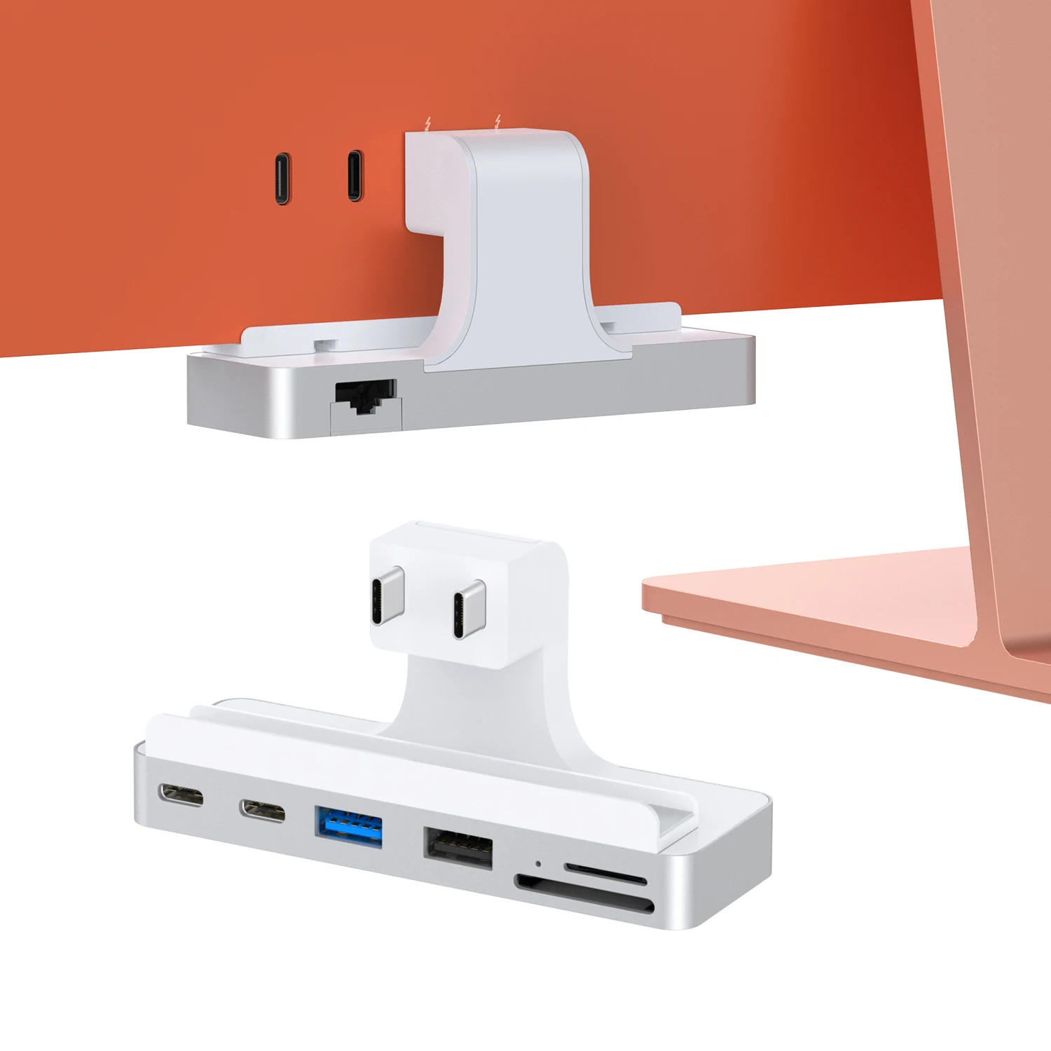 Qwiizlab Usb C Hub Adattatore 7 In 1 Usb-C 10Gbps Usb-A Lettori Di Schede 5Gbps 100 Mb/S Gigabit Ethernet, Per Imac 24 Pollici M1/M3