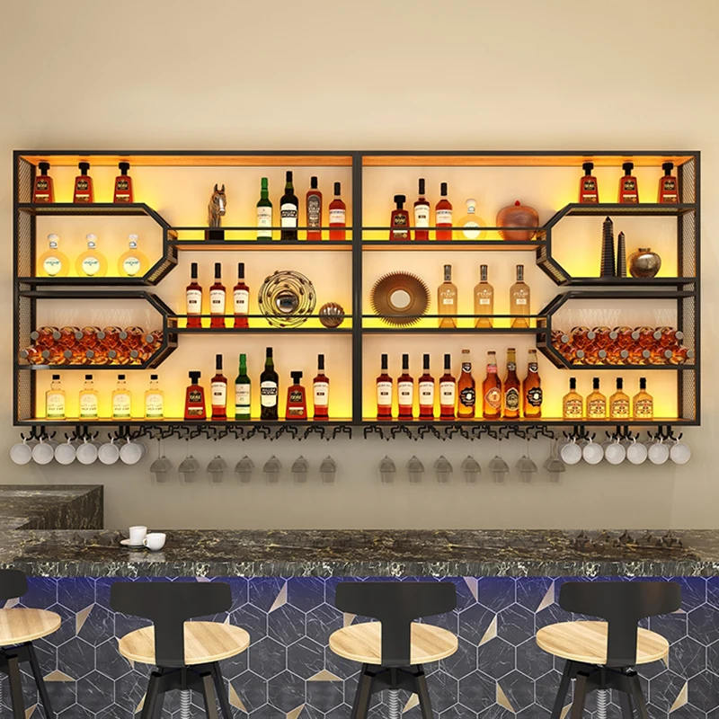 Storage Display Wine Cabinets Inverted Retail Small Restaurant Commercial Wine Rack Mobile Buffet Mueble Para Vino Furnitures