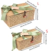 Seagrass Hand-woven Bow Storage Baskets Wicker Rattan Basket  with Lid Organizer for Desktop Sundaries Home Decoration 6