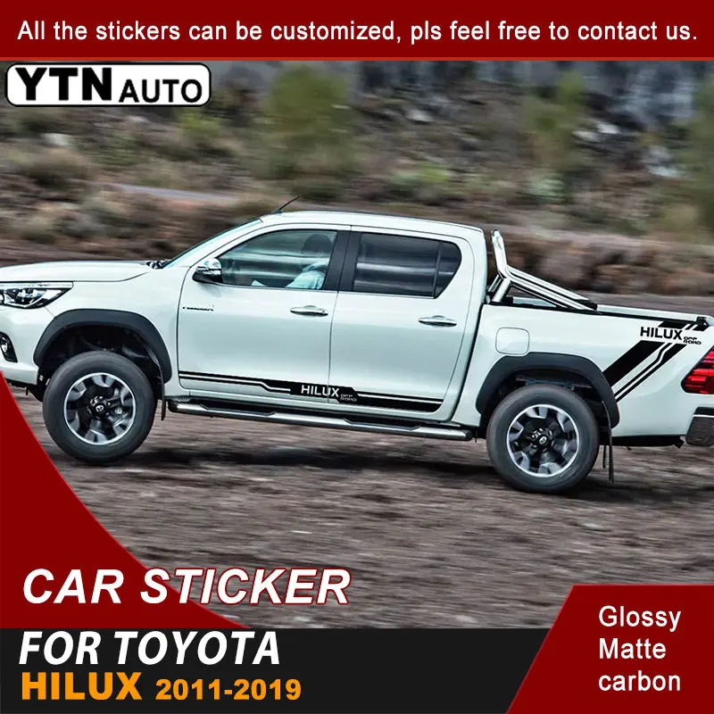 

Rear Trunk Side Door Body Car Stickers Off Road Stripe Graphic Vinyl Cool Car Sticker For Toyota Hilux Vigo Revo 2011-2022