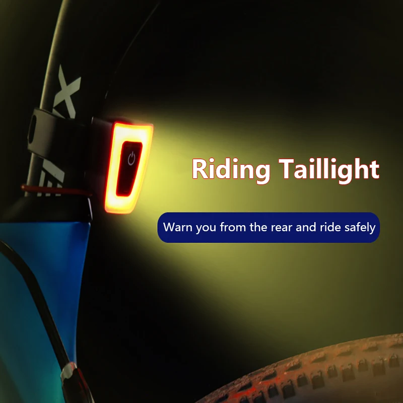 

Rechargeable Rear Light Flashlight Waterproof Bike Helmet Taillight Cycling Warning Light MTB Road Back Lamp