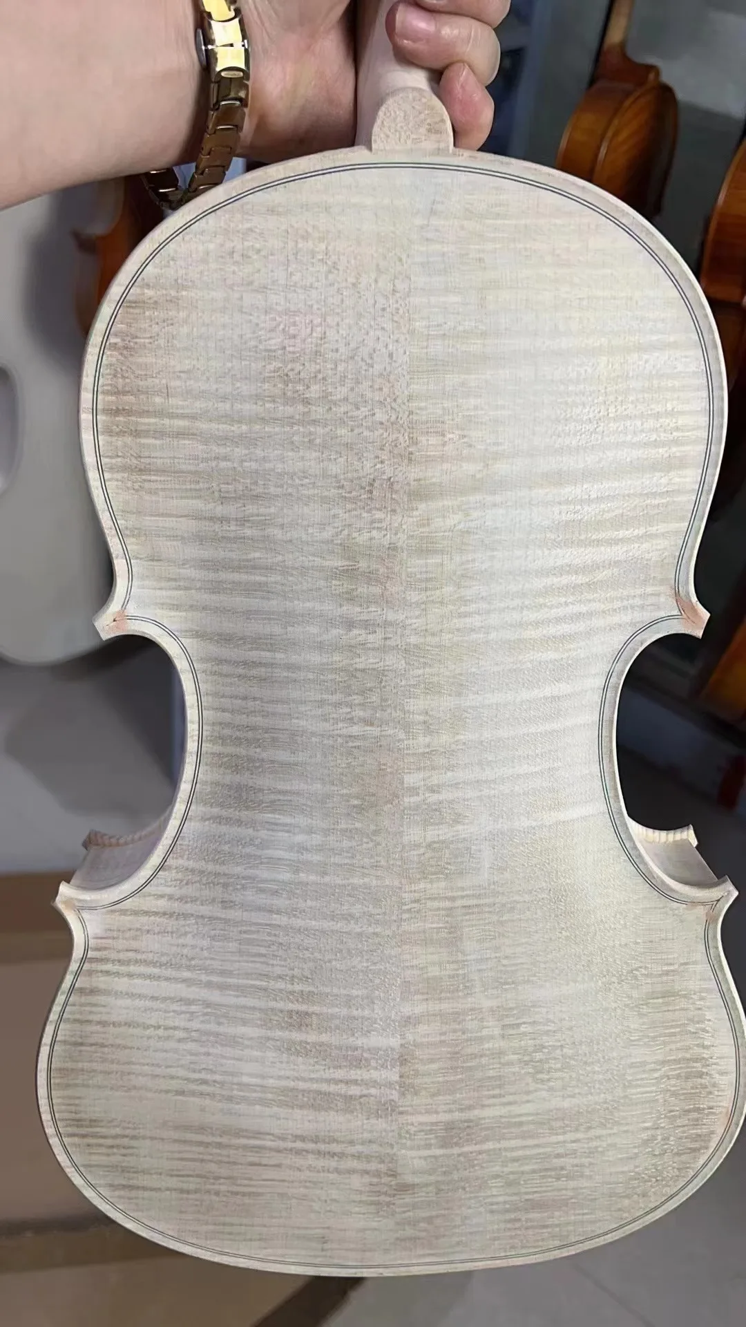 15" viola in white Solid flamed maple back old spruce top 381 viola