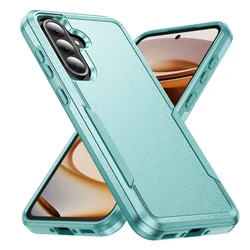 Heavy Duty Armor Shockproof Phone Case with Camera Protector - Hard PC+TPU Back Cover - Samsung A26 5G (Green - Green)