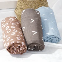 HappyFlute New Fashion Prints 120*110cm Soft  Bamboo Cotton Baby Wrap Travel Newborn Multi-function Swaddle Sleeping Blanket