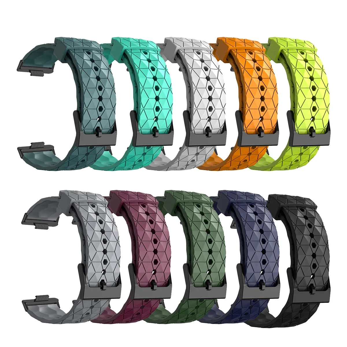 Football Pattern Soft Silicone Replacement Wristband