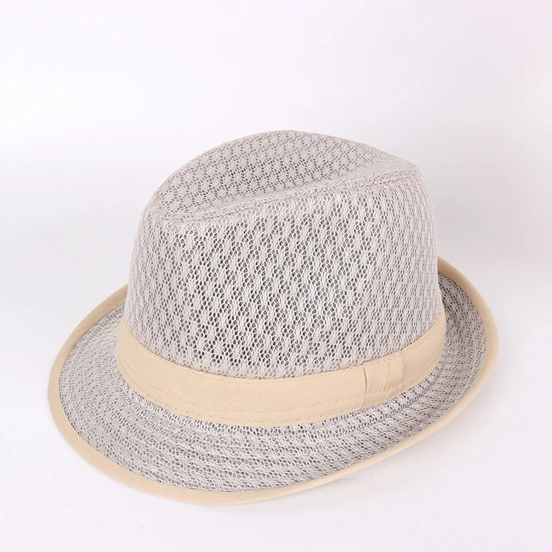Fashion Hat Summer Mesh Breathable Material Men Fedoras Adult Bowler Hats Classic Version Chapeau Hats