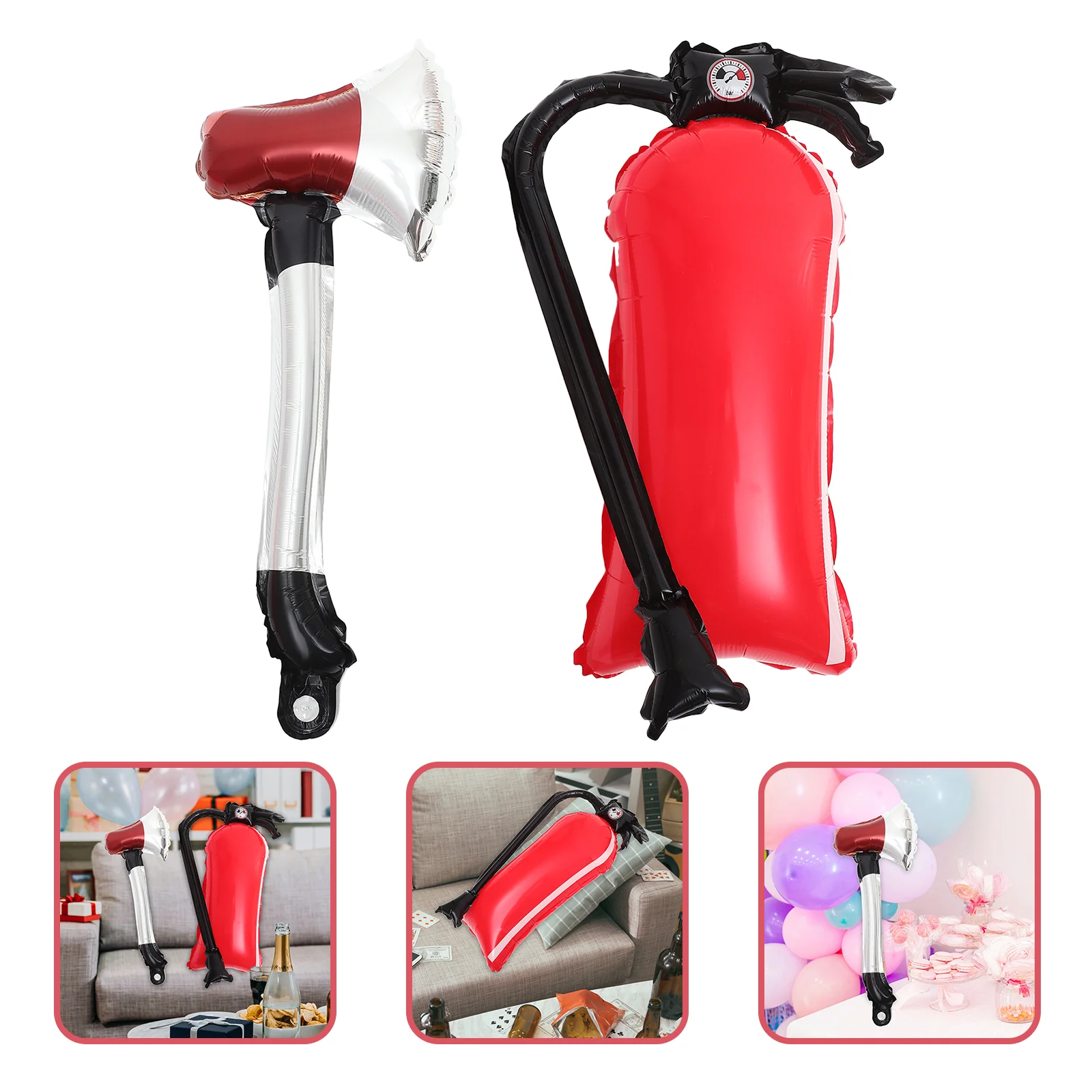 

Set Fire Extinguisher Shapes Balloons Firefighting Party Decors Firefighter Birthday Decorations Design Department
