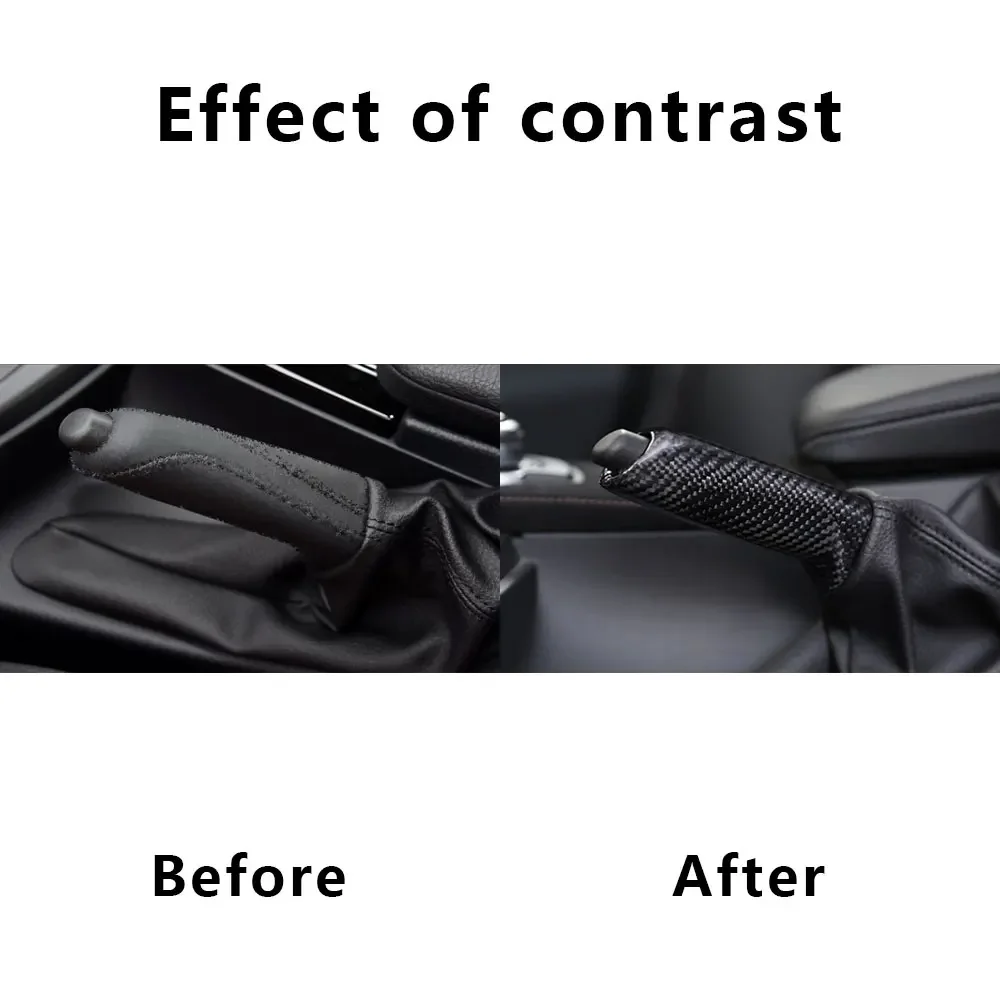 Hand Brake Cover For BMW E46 E90 E92 E60 E39 F30 F34 F10 F20 Accessories Universal Carbon Fiber Pattern Car Handbrake Grips Interior Trim