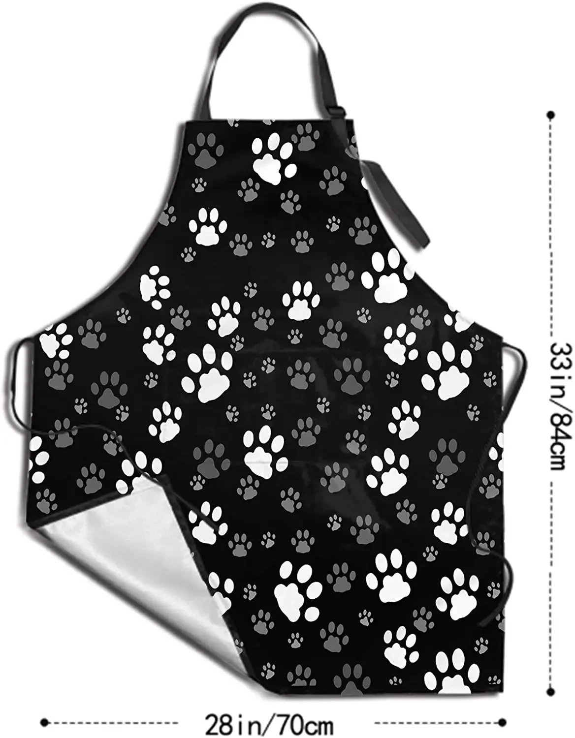 Funny Dog Paw Animal Apron with 2 Pockets Waterproof for Men Women Kitchen Garden Decor 2