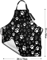 Funny Dog Paw Animal Apron with 2 Pockets Waterproof for Men Women Kitchen Garden Decor 2