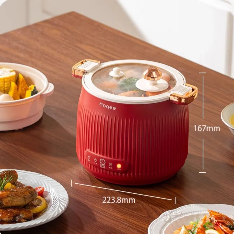 220V/Electric Cooking Pot Multi-functional Home Small Electric Pot Micro Pressure Pots, Ceramic Glaze Non stick Pan Rice Cookers 6