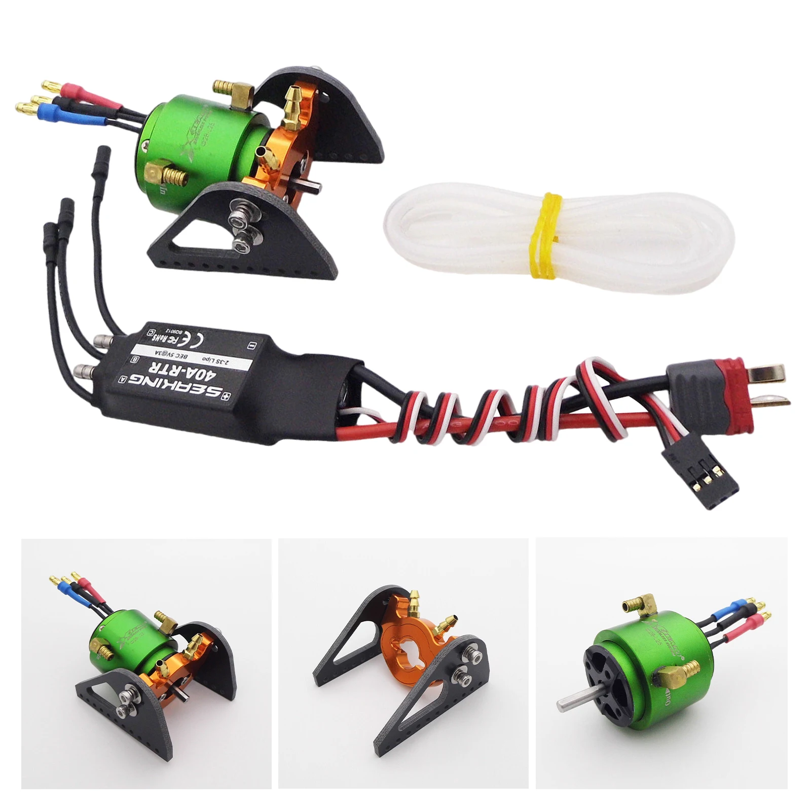 

2835 KV3300 4-Poles Water Cooling Brushless Motor 40A ESC for RC Boat Jet Yacht