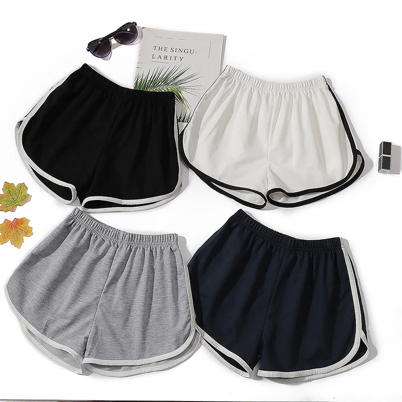 Summer Cotton Shorts Loose Women's High Waist Shorts Sports Fashion Cotton Solid Color S~4XL Casual