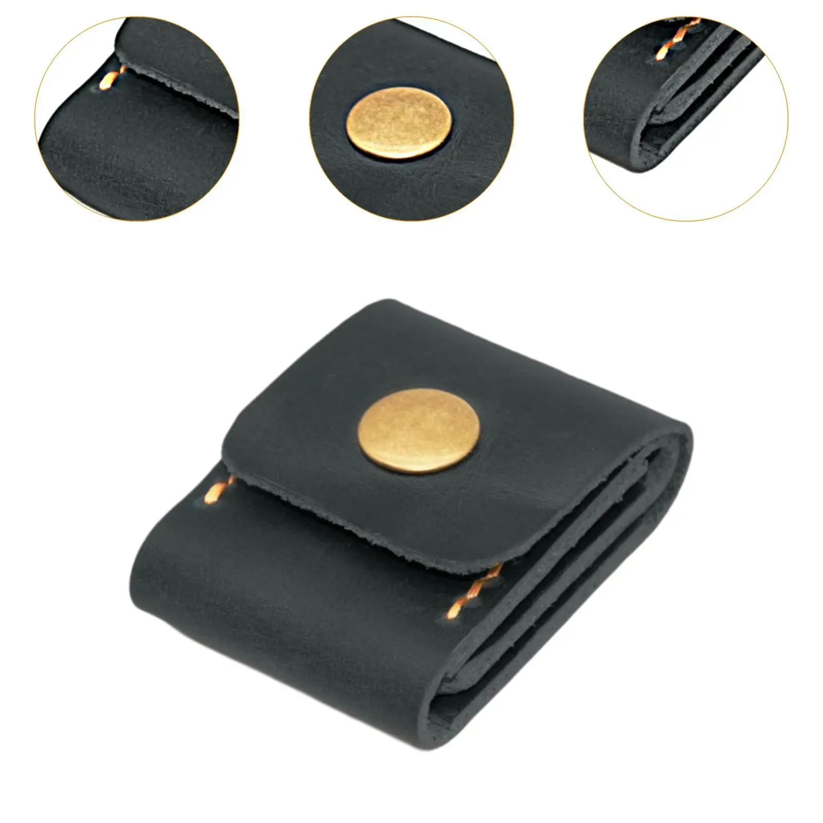 Picks Storage Pouch Box PU Leather with Snap Button Hold 3 Pick Storage for Guitar Players Kids Friends Acoustic Electric Guitar