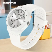 SANDA New 9075 Fashion Student Quartz Watch Simple Waterproof Silicone Strap Night Light Male and Female Student Quartz Watch 1