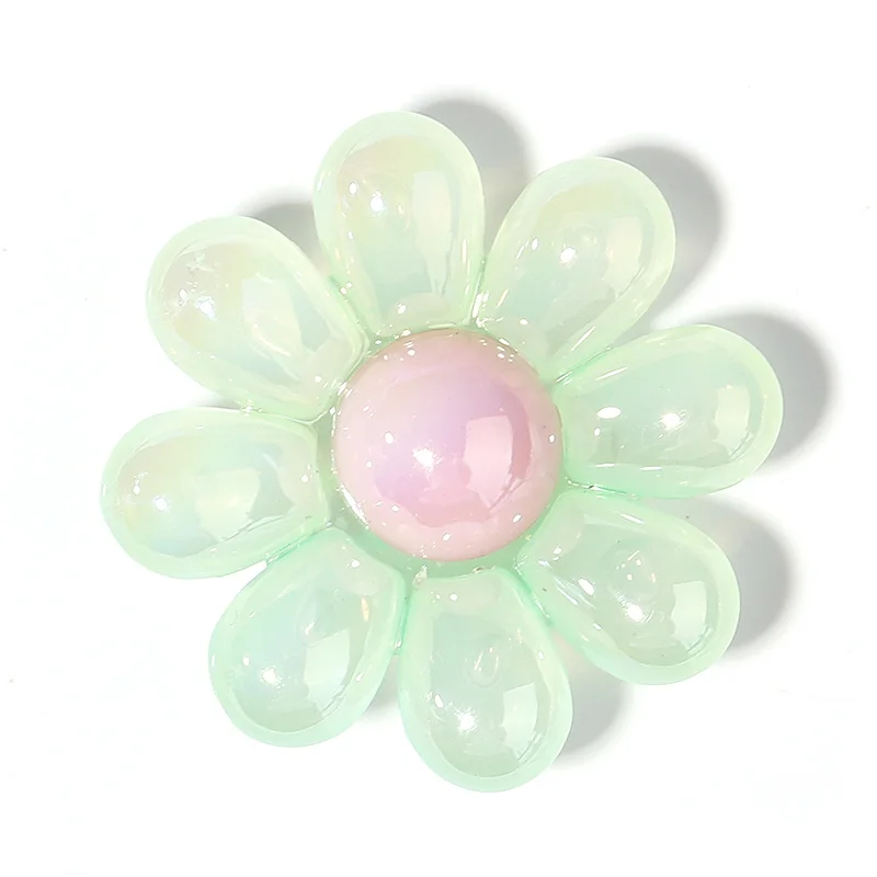 Colorful Acrylic Flower Beads - 5-Piece Set for Jewelry Crafting & DIY Accessories