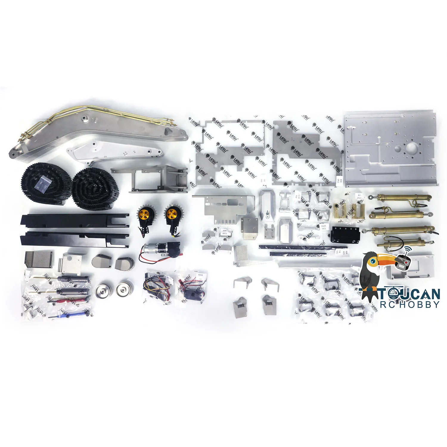 1/14 LESU LR945 KIT RC Hydraulic Metal Excavator Light System Remote Controlled Digger Model Unpainted Unassembled Model TH22635 2