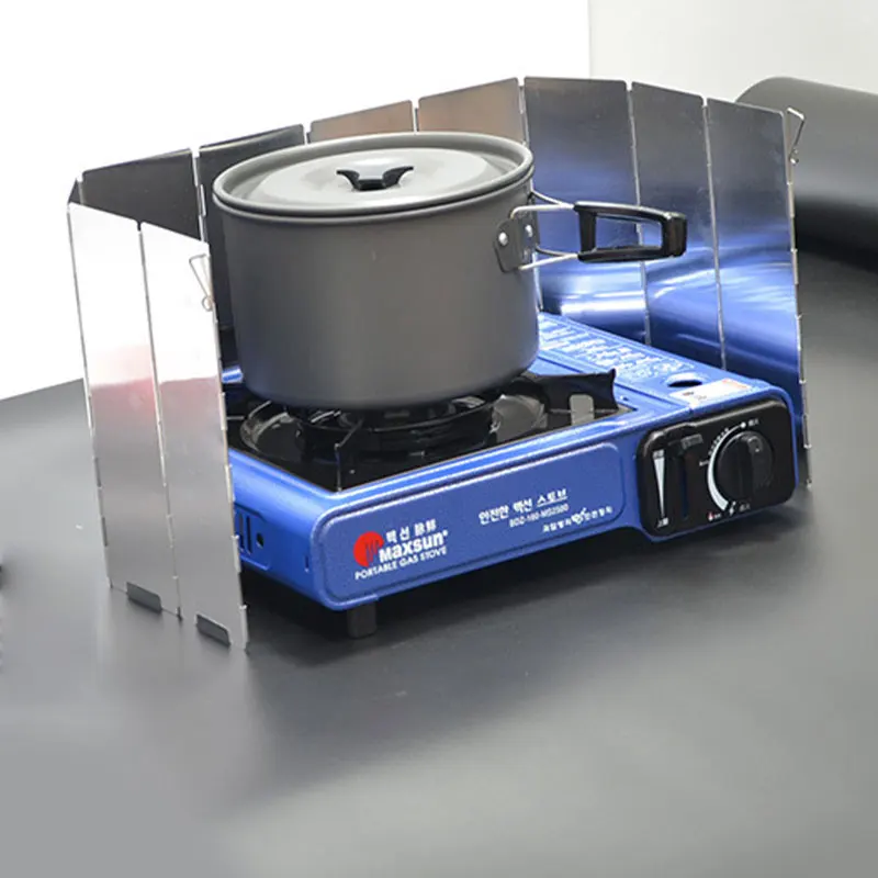 8 Plate Foldable Gas Stove Outdoor Camping Cooking Windbreak Camping