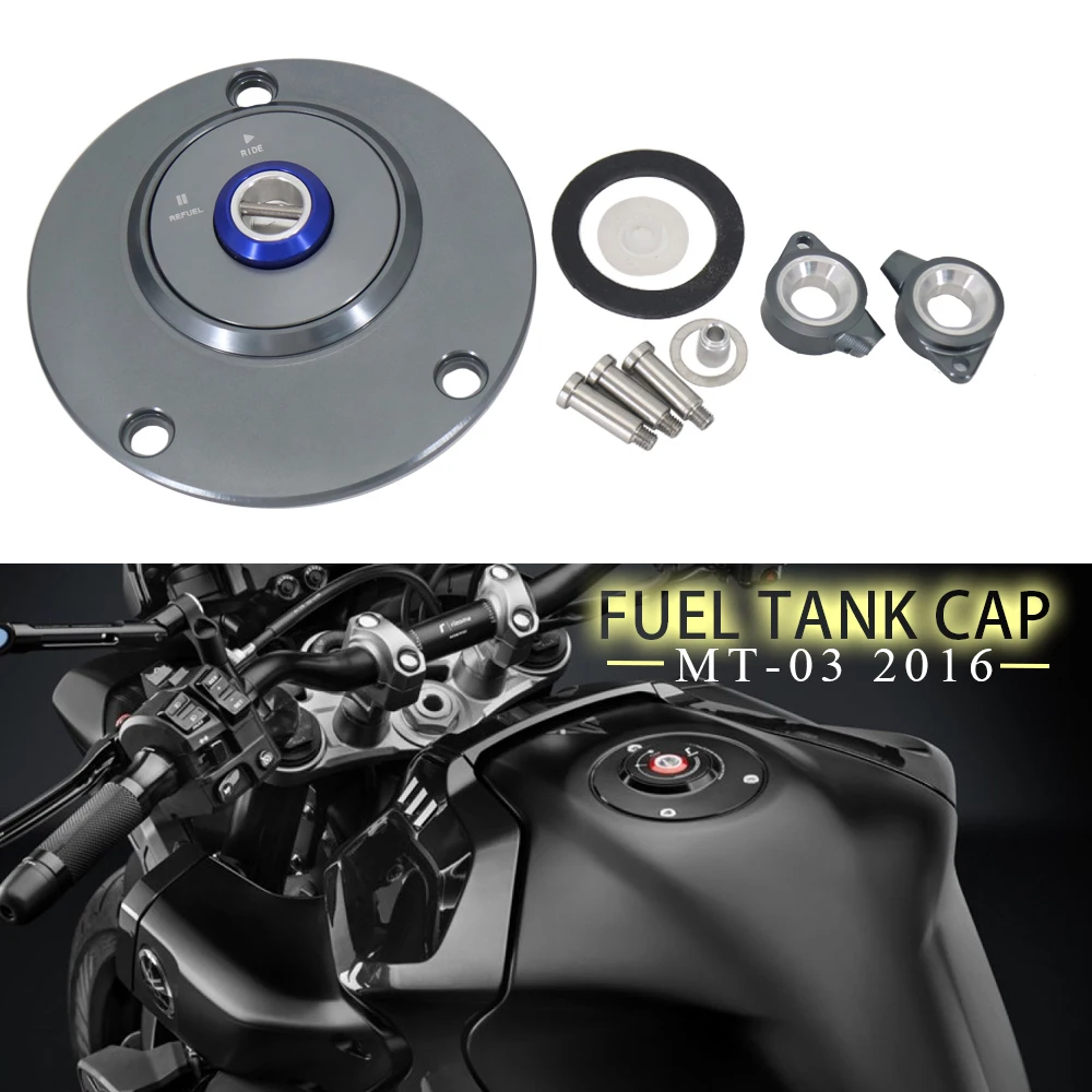 

New CNC Fuel Tank Cap Cover For Yamaha MT-03 MT03 MT 03 mt03 2016 Gas Oil Cover Silver Black Titanium